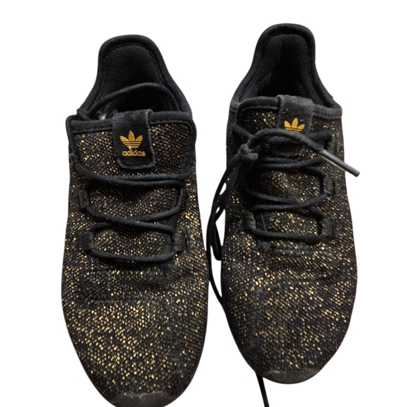 Kids Adidas Tubular Shadow Black And Glam Gold Sneakers - Picture 3 of 6